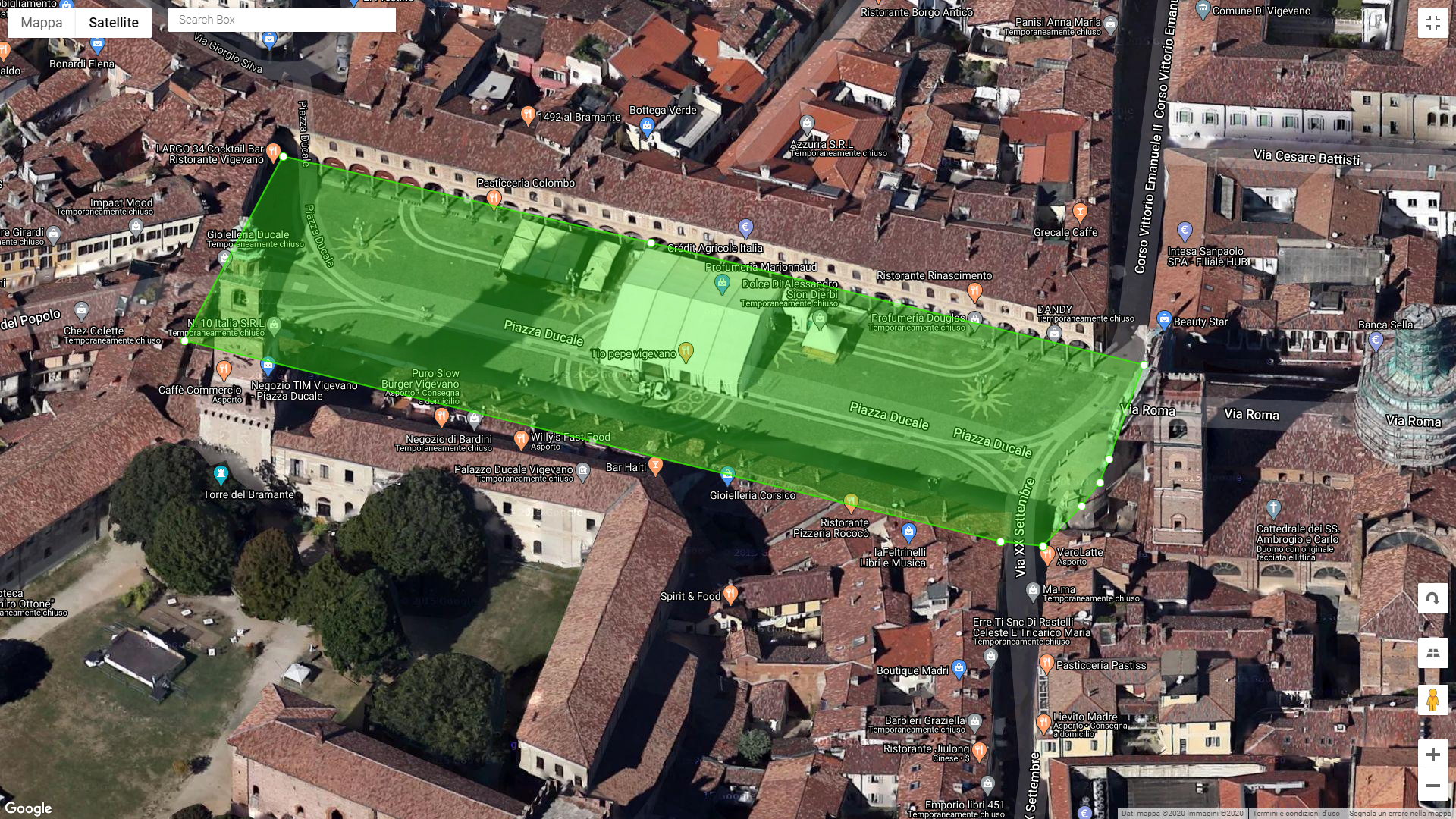 Coronavirus Piazza ducale - 5 metri quadri per persona satellite