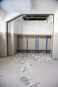 Vigevano Stadio Dante Merlo soffitto crollato