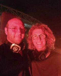 Bonomi e Panzarasa durante l'evento del Rockin' 1000